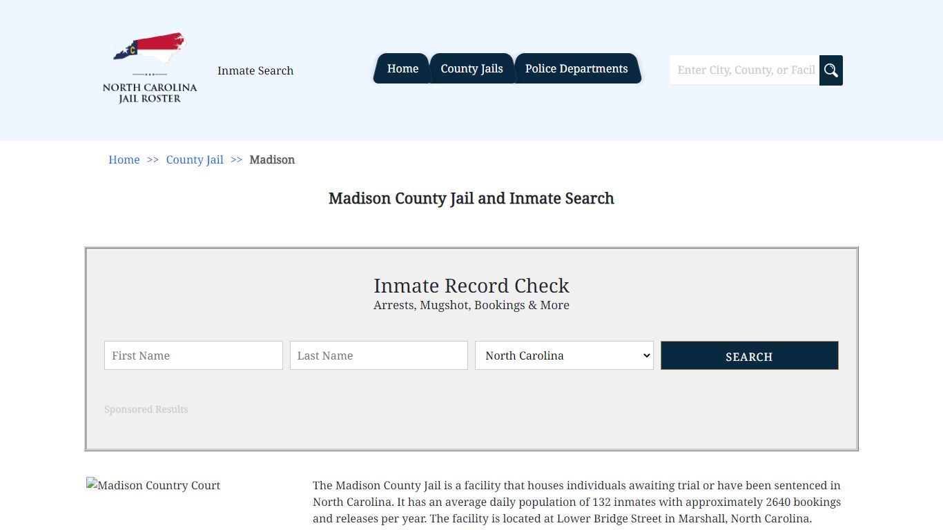 Madison County Jail and Inmate Search | North Carolina Jail Roster